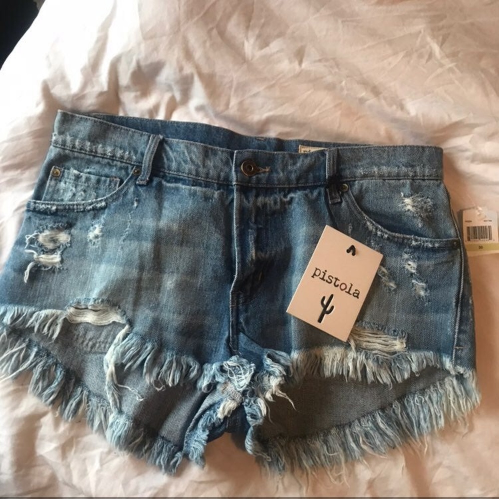 Pistola Cut Off Denim Shorts